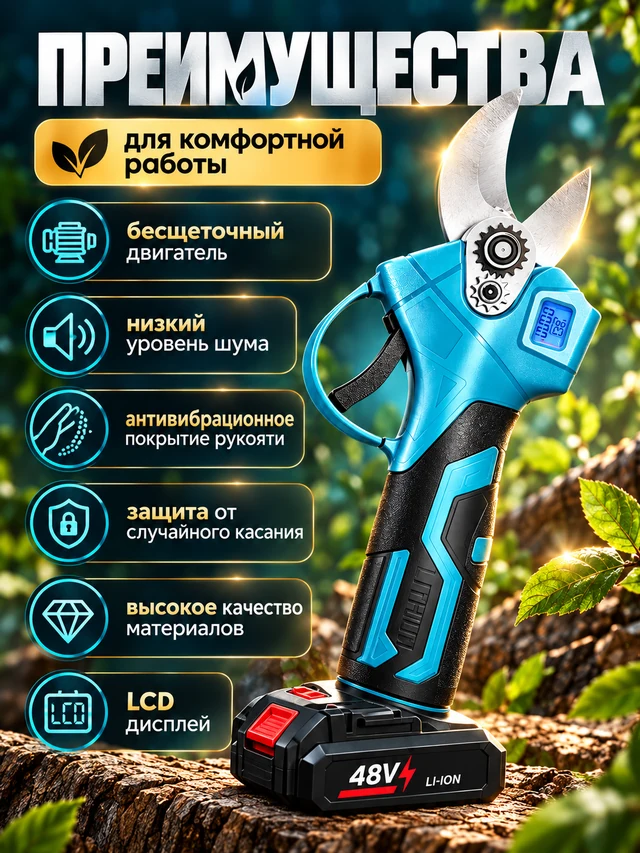 Аккумуляторный секатор — преимущества
